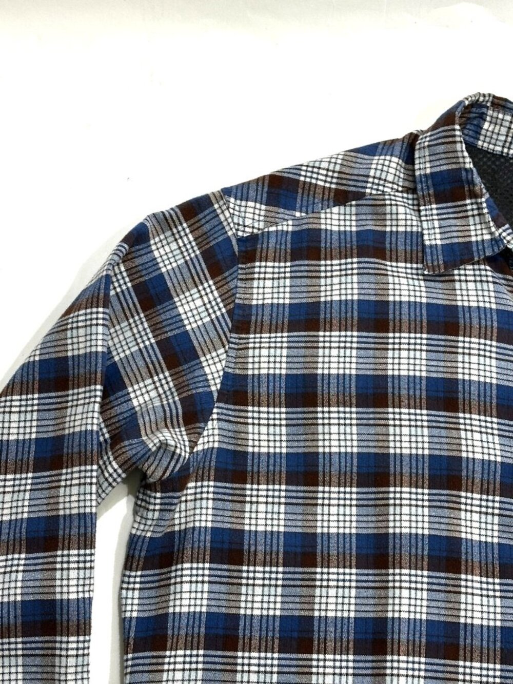 ExOfficio Men's XL Plaid Button Up Shirt Blue Brown White Long Sleeve Outdoor - Picture 9 of 16